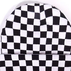 Black and White Checkered Beanie